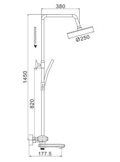 Душевая стойка Rose R3996F белый/хром